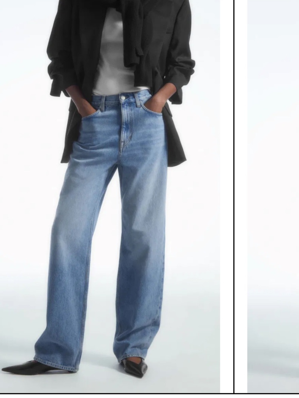 COS column regular fit straight leg high rise full length jeans